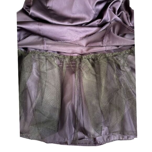 David's Bridal Plum Bridesmaid Prom Halter floor Length Dress Size 2 - Picture 8 of 12